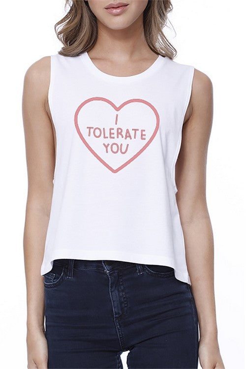 I Tolerate You Graphic Muscle Tank Top - Babe Outfitters
