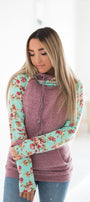 DoubleHood Sweatshirt - Berry Floral