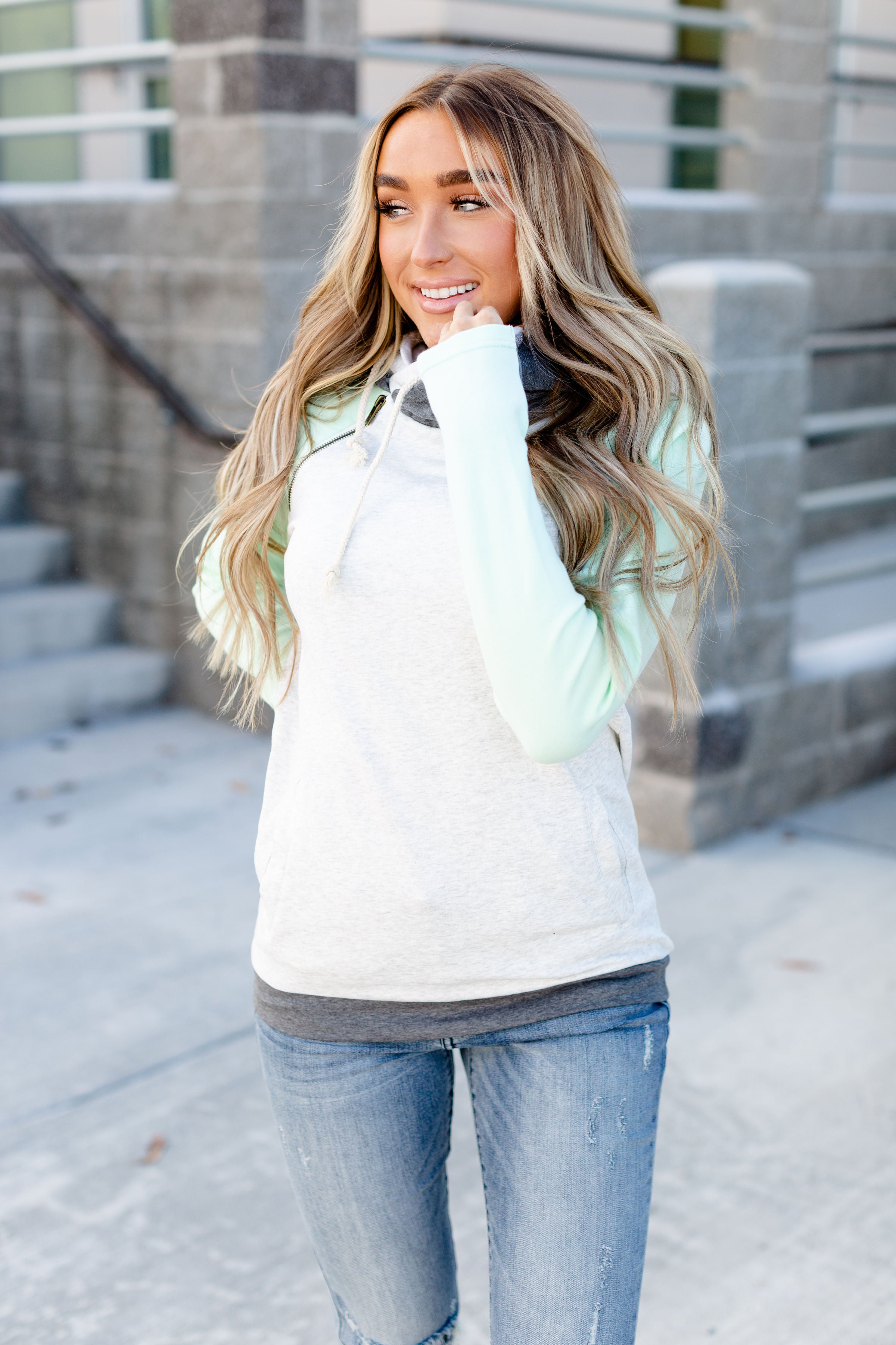 Baseball DoubleHood Sweatshirt - Mint