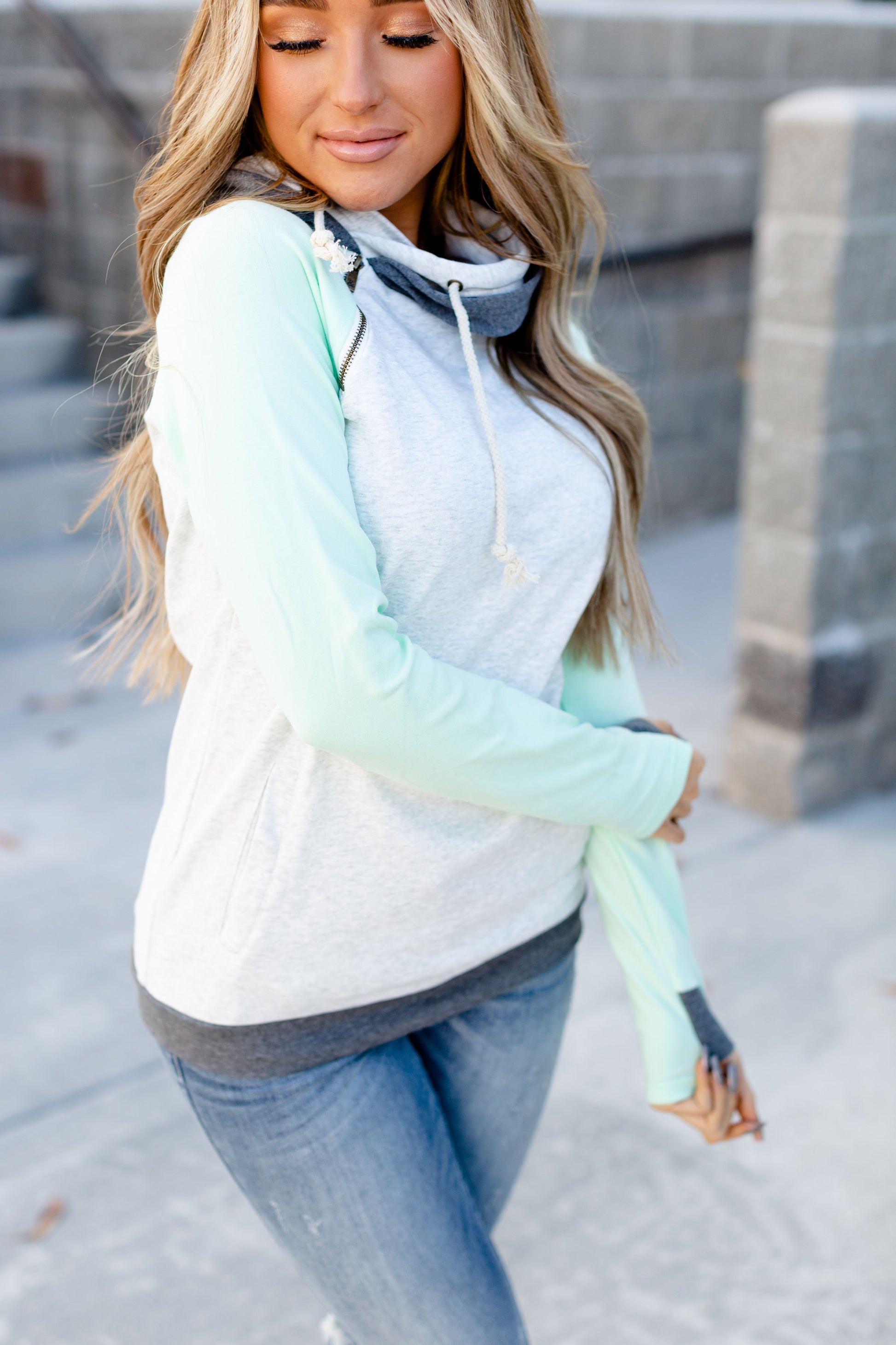 Baseball DoubleHood Sweatshirt - Mint