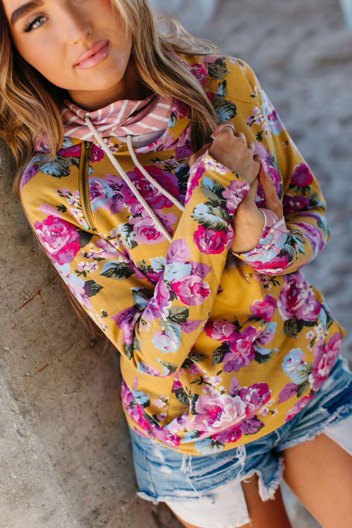 Ampersand Avenue DoubleHood Sweatshirt - Blooming Florals