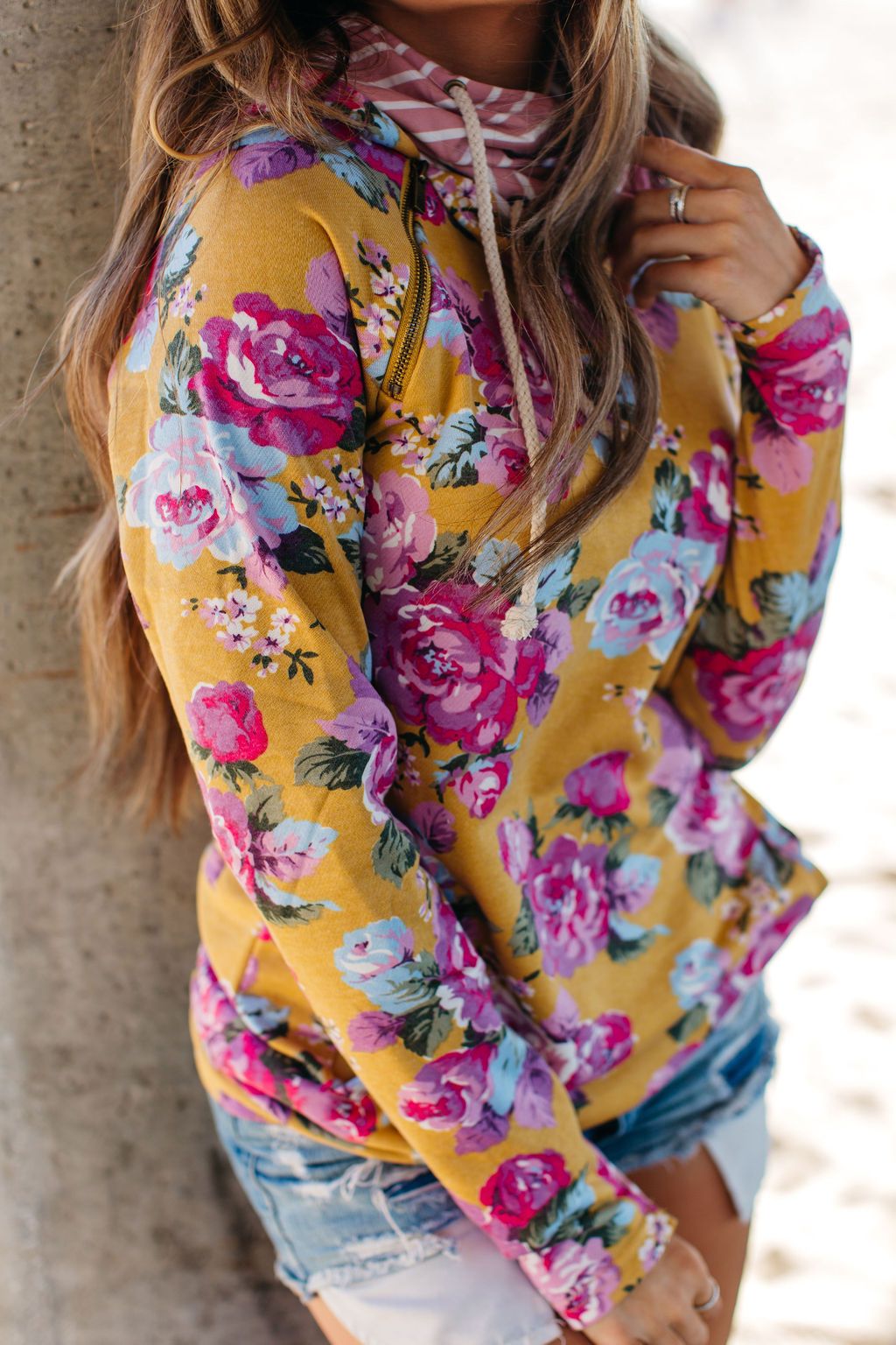 Ampersand Avenue DoubleHood Sweatshirt - Blooming Florals
