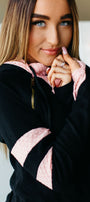 DoubleHood Sweatshirt - Pink Lace Varsity
