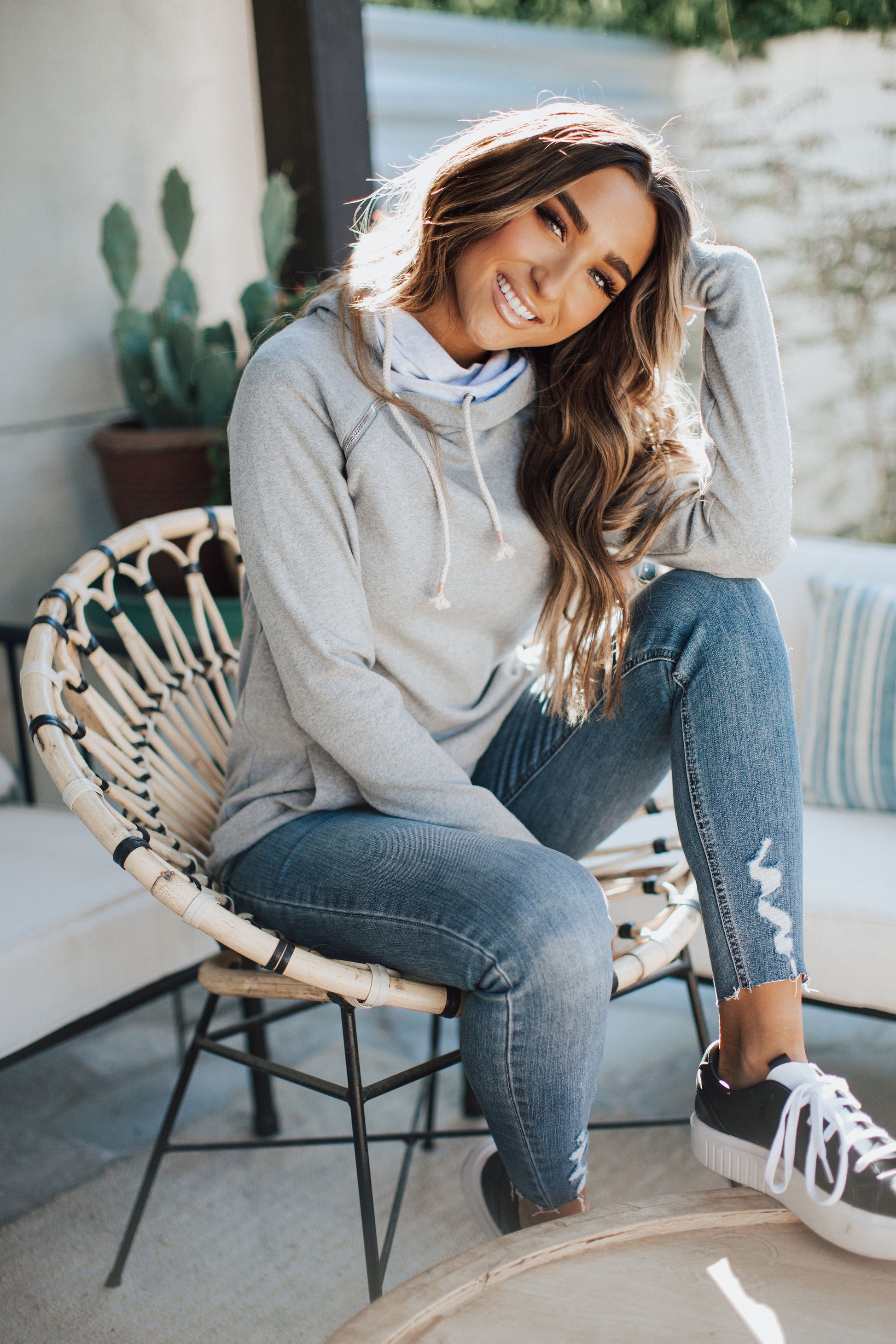 DoubleHood Sweatshirt - Smoke