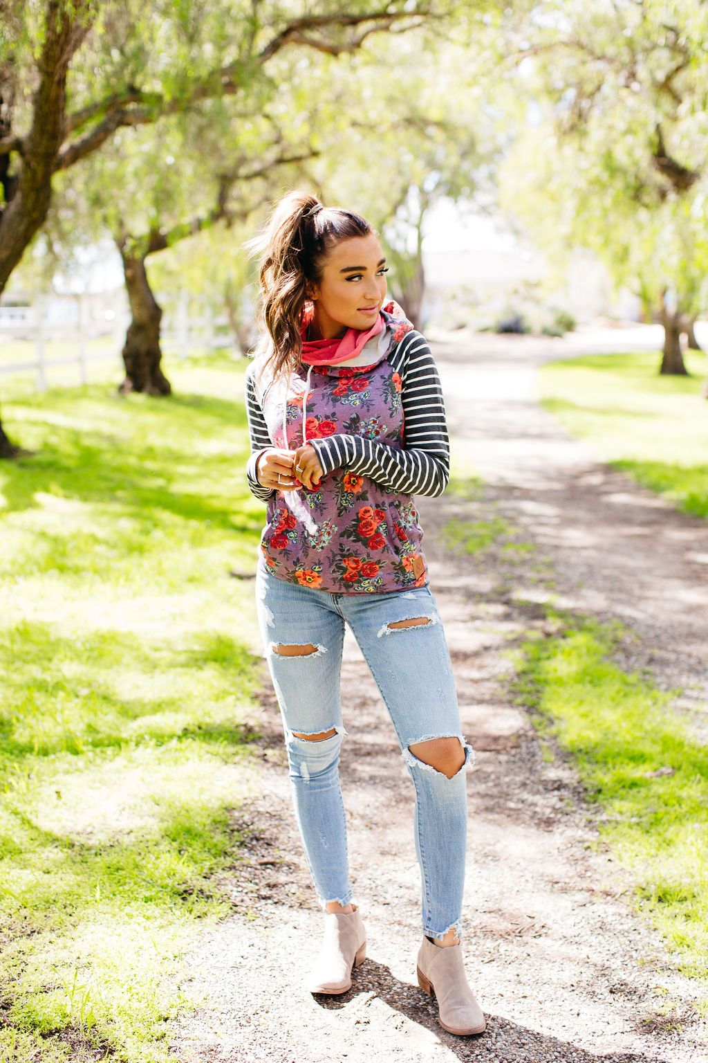 DoubleHood Sweatshirt - Stormy Meadows