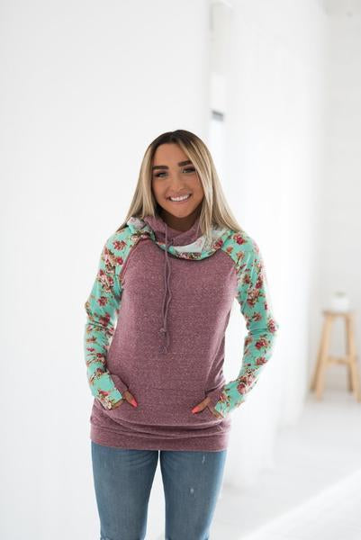 Ampersand Avenue DoubleHood Sweatshirt - Berry Floral