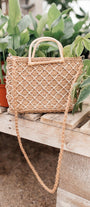 Diamond Weave Straw Bag