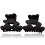 Medium Honey Bear Claw Hair Clip Set in Black