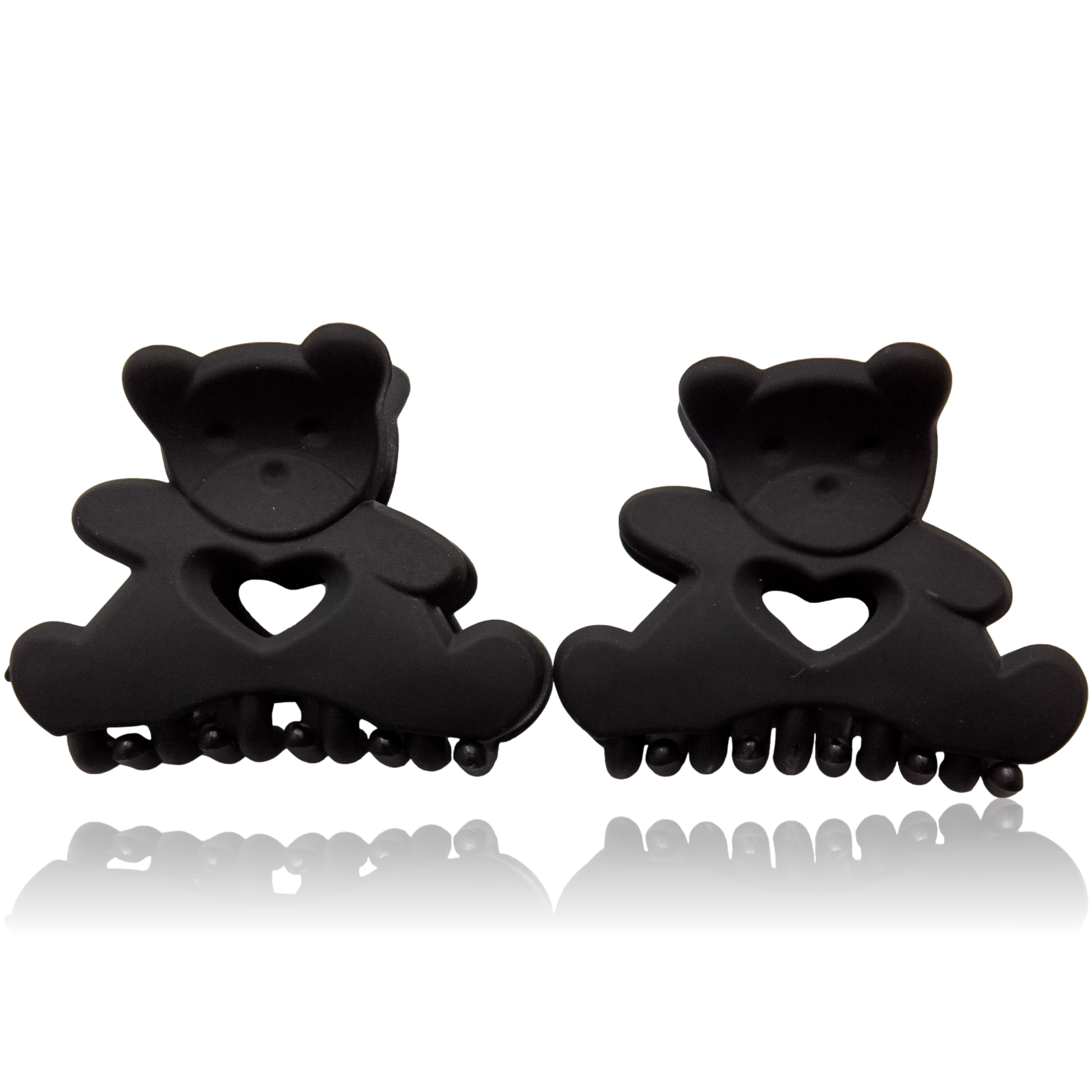 Medium Honey Bear Claw Hair Clip Set in Black