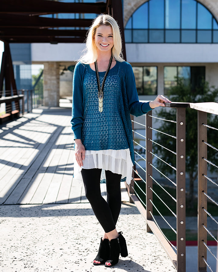 Grace & Lace Open Knit Light Weight Two Fit Knit Cardigan - Babe Outfitters