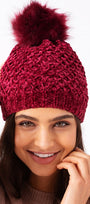 Winter Wonderland Pom-Pom Chenille Beanie - Babe Outfitters