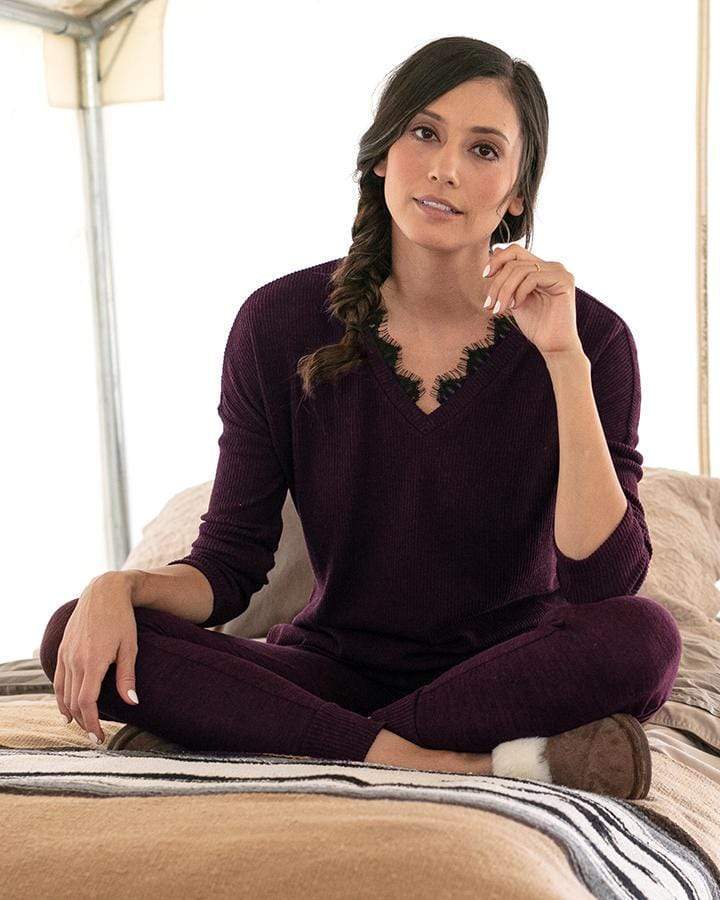 Grace & Lace Snow Day Sweater (Wine)
