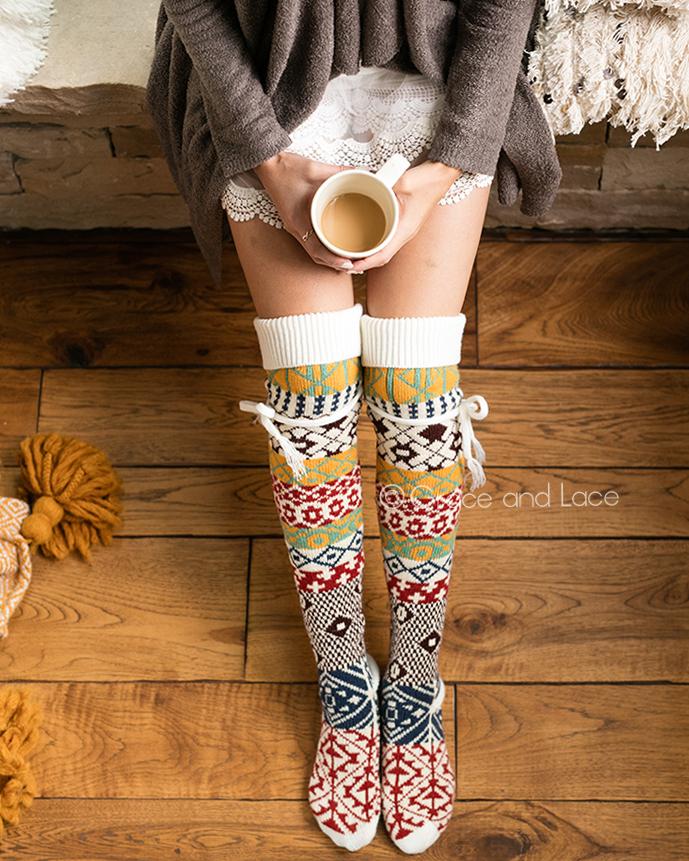 Grace & Lace Alpine Thigh High Boot Socks - Babe Outfitters
