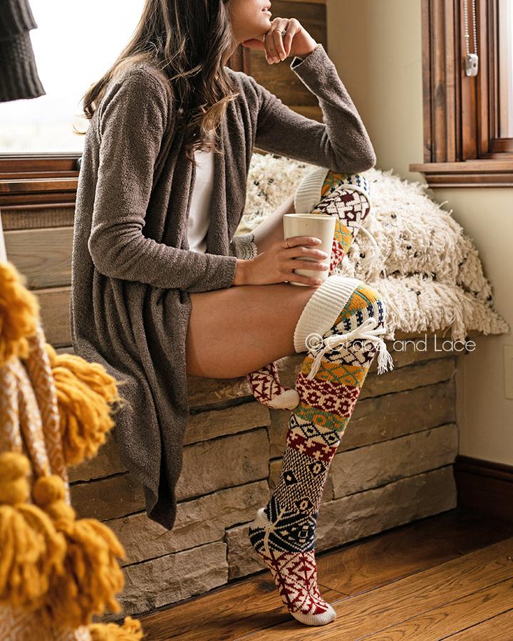 Grace & Lace Alpine Thigh High Boot Socks - Babe Outfitters