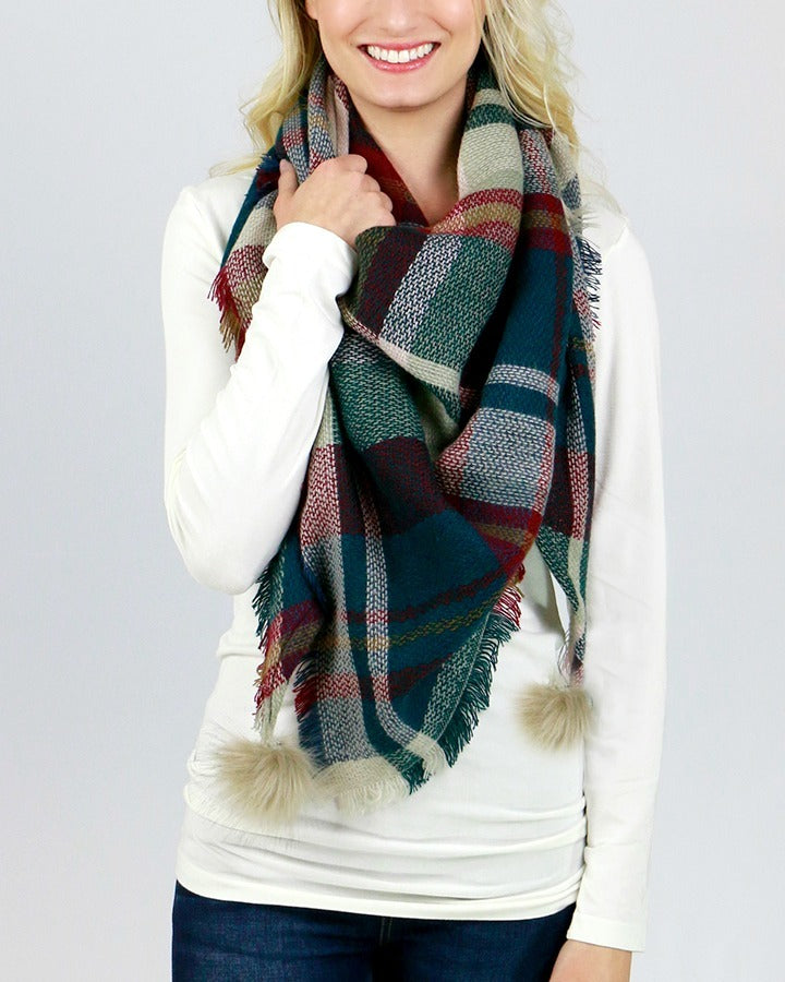 Grace & Lace Plaid Triangle Scarf