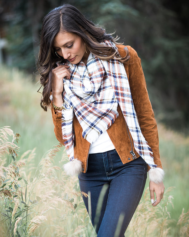 Plaid Triangle Scarf