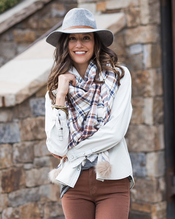 Plaid Triangle Scarf