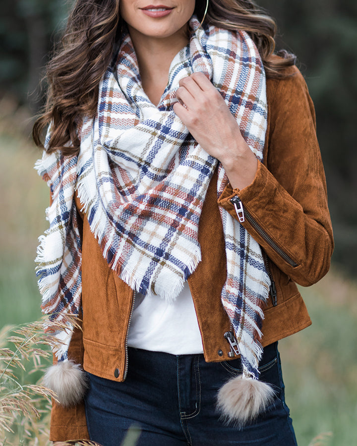 Plaid Triangle Scarf