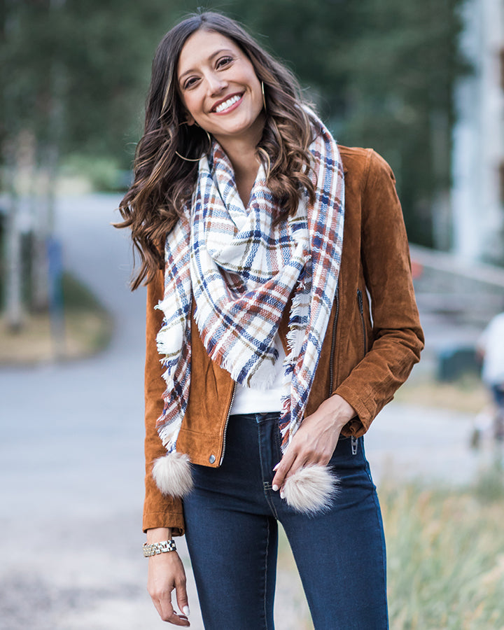 Plaid Triangle Scarf