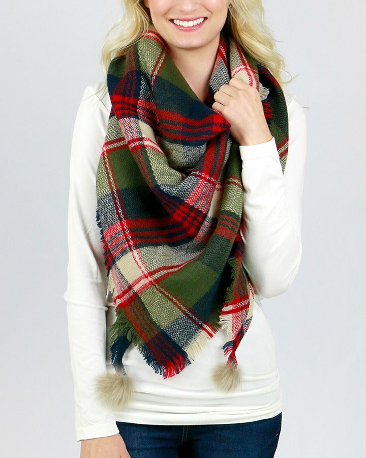 Plaid Triangle Scarf