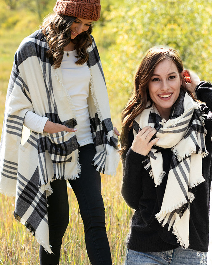 Grace & Lace Winter Weight Pocket Poncho/Scarf