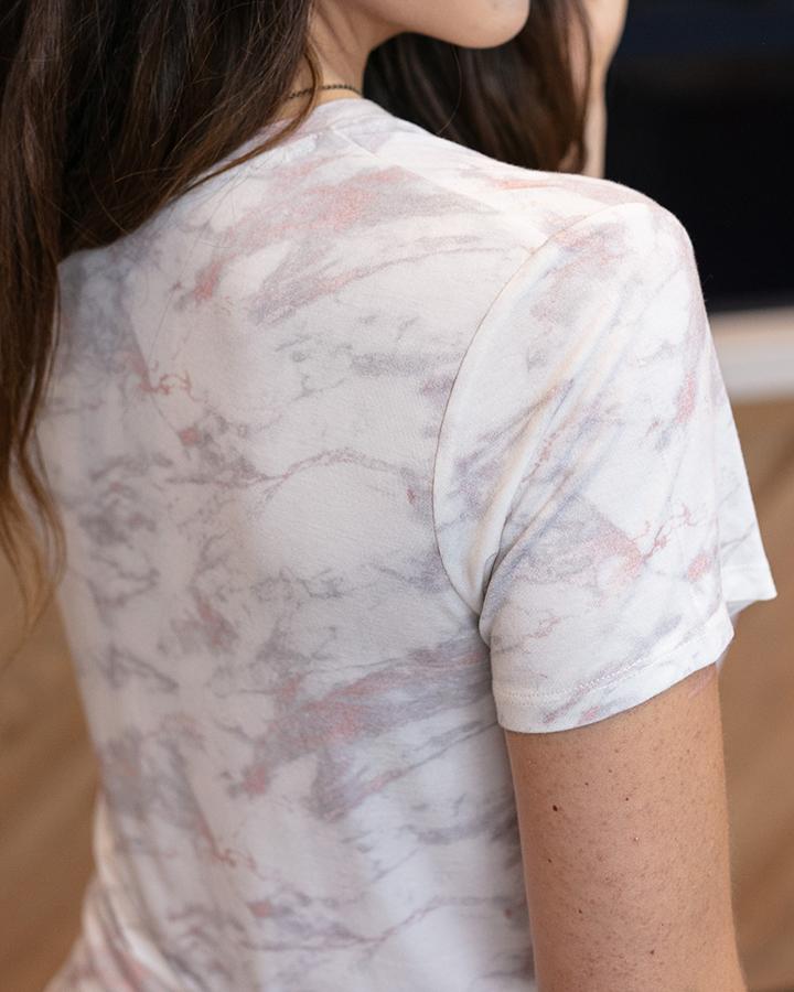 Perfect V-Neck Tee (Blush Marble)