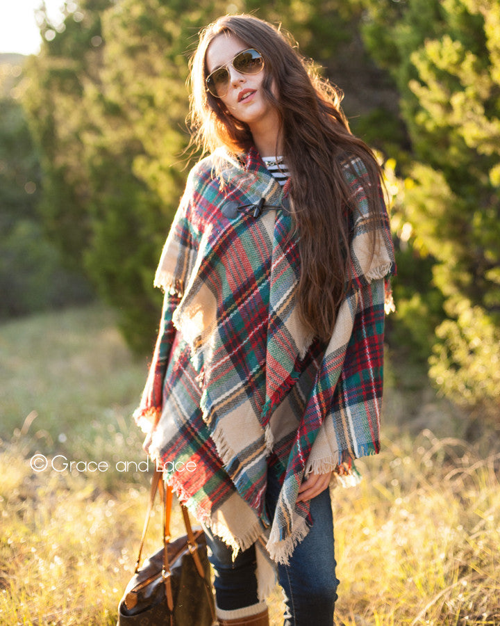 Grace & Lace Blanket Scarf/Toggle Poncho