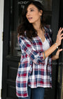 Grace & Lace Boyfriend Plaid Button Down (Plum/Navy) - Babe Outfitters