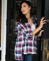 Grace & Lace Boyfriend Plaid Button Down (Plum/Navy) - Babe Outfitters