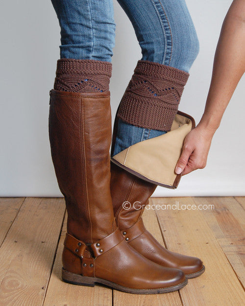 Grace & Lace Cable Knit Boot Cuff - Babe Outfitters