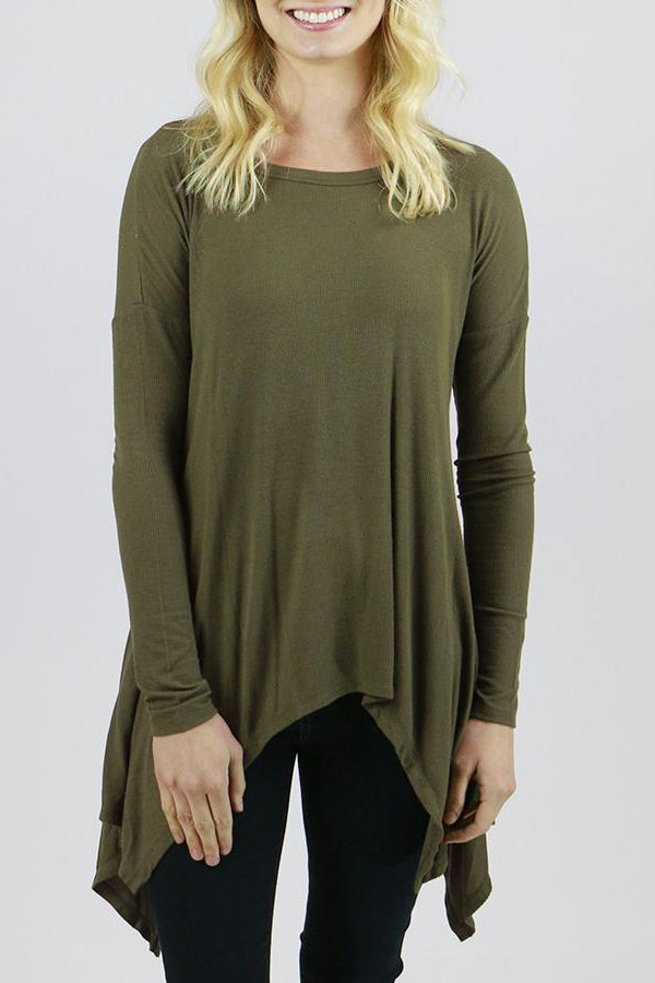 Grace & Lace Everyday Favorite Ribbed Tee - Babe Outfitters