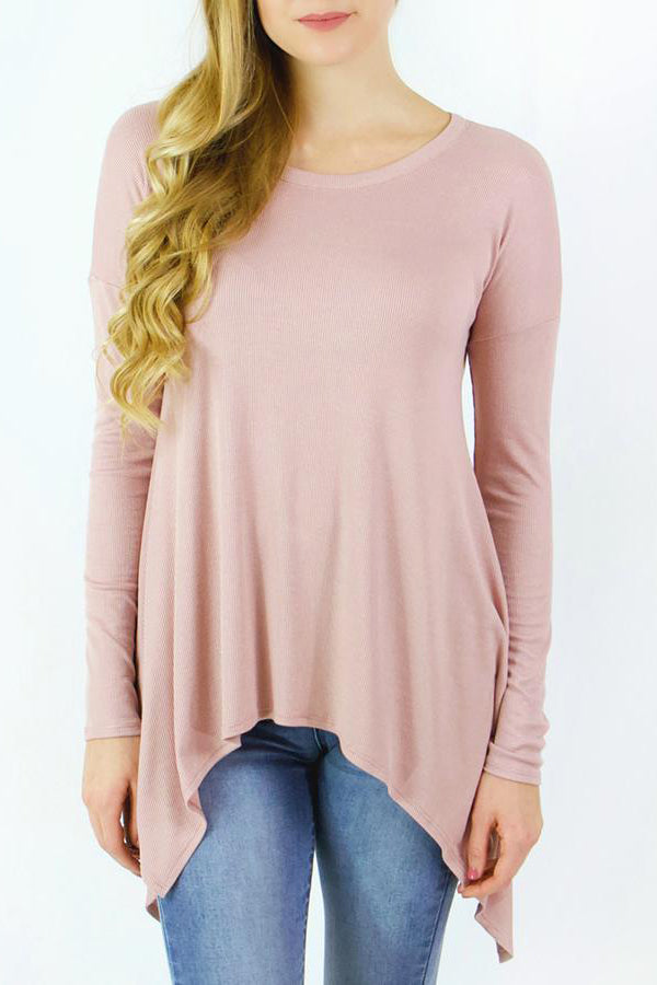 Grace & Lace Everyday Favorite Ribbed Tee - Babe Outfitters