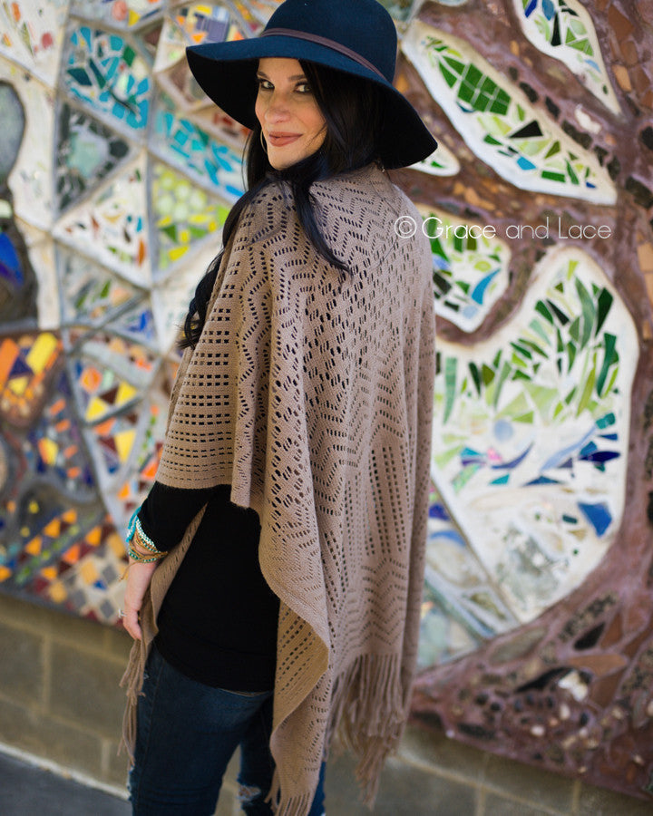 Grace & Lace Fringe Kimoncho - Babe Outfitters
