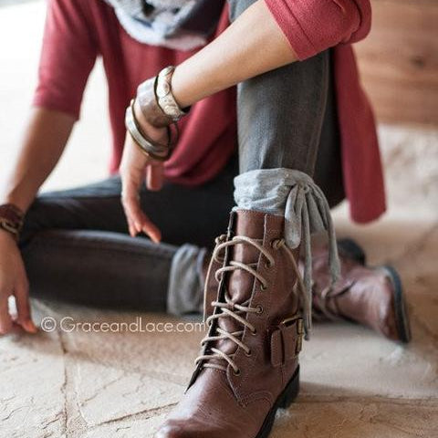 Grace & Lace Jersey Tie Boot Cuffs - Babe Outfitters