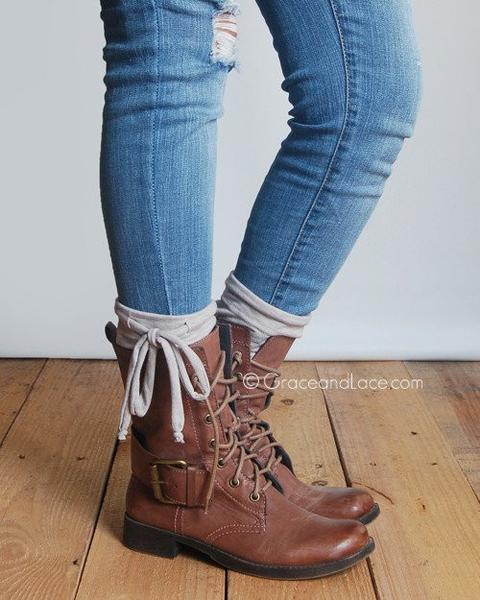 Grace & Lace Jersey Tie Boot Cuffs - Babe Outfitters