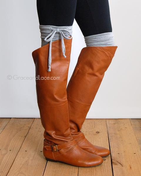 Grace & Lace Jersey Tie Boot Cuffs - Babe Outfitters