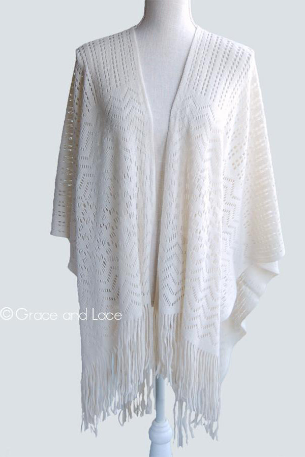Grace & Lace Fringe Kimoncho - Babe Outfitters