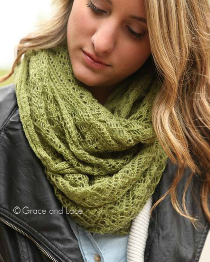 Grace & Lace Lace Knit Scarf (Olive) - Babe Outfitters