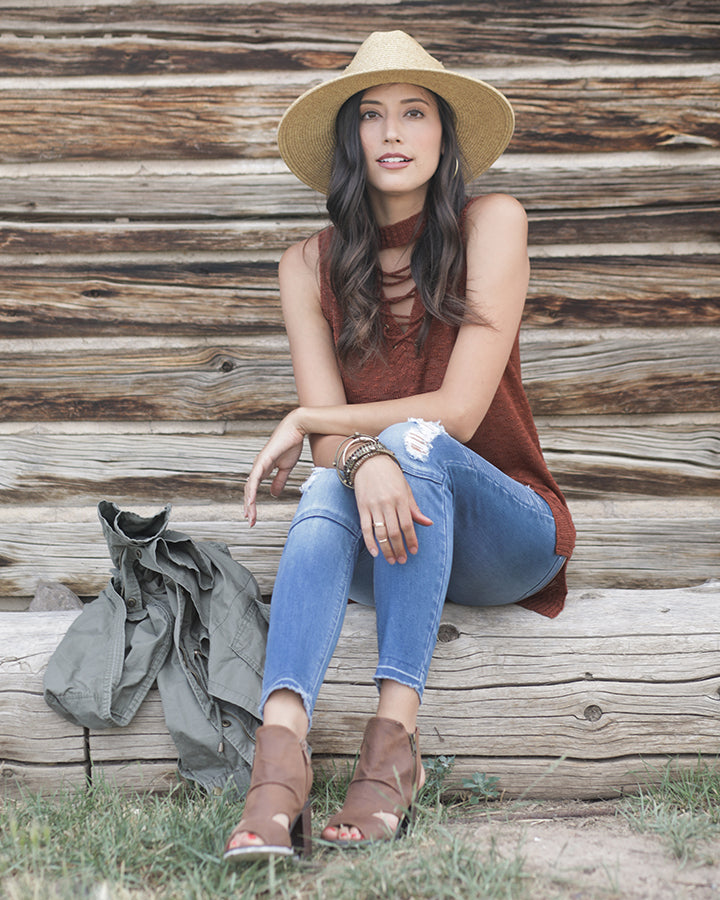 Grace & Lace Mid-Rise Denim Moto Jeggings (Blue Denim) - Babe Outfitters