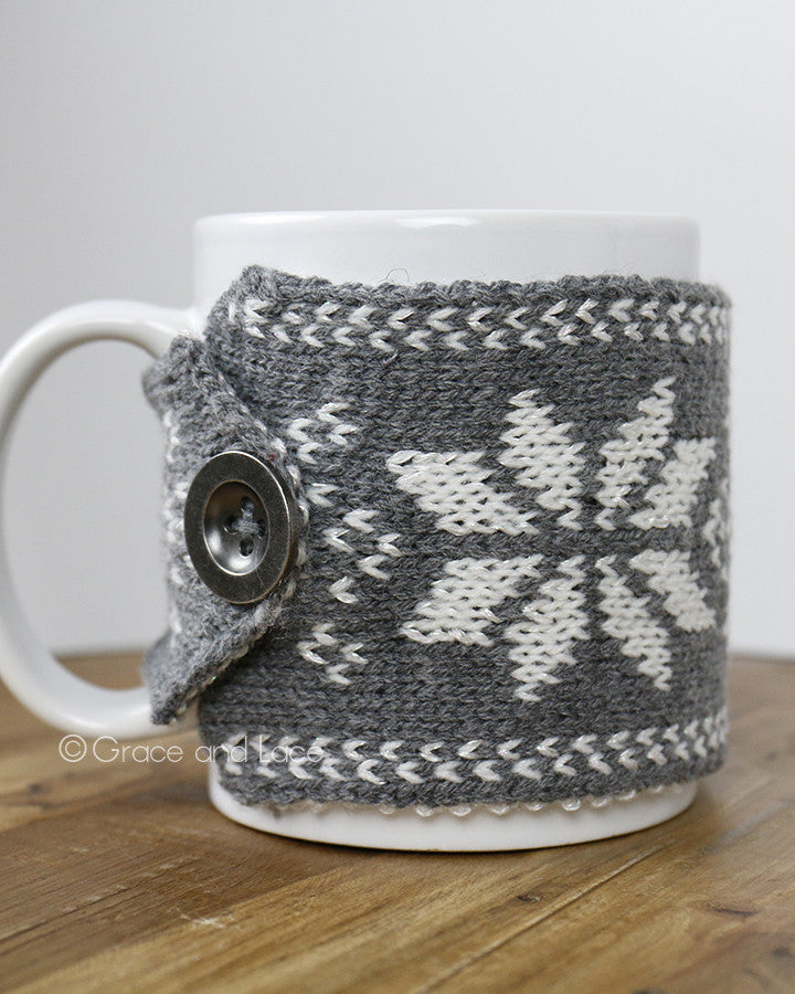 Grace and Lace Reversible Button Mug Cozy™ - Babe Outfitters