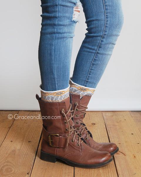 Grace & Lace Patterned Boot Cuffs - Babe Outfitters