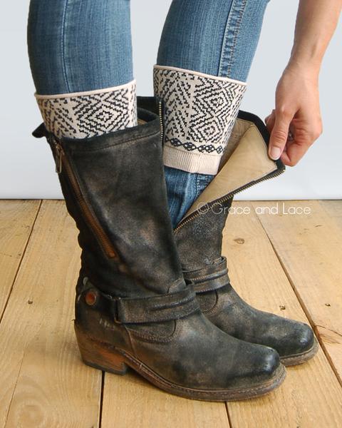 Grace & Lace Patterned Boot Cuffs - Babe Outfitters