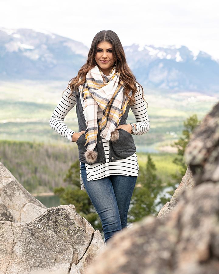 Plaid Triangle Scarf