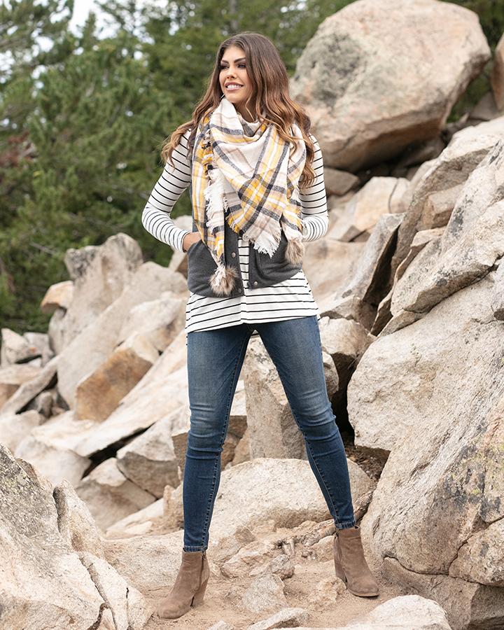 Plaid Triangle Scarf