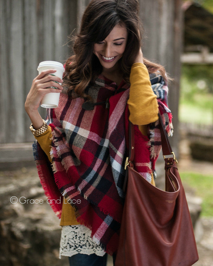 Grace & Lace Blanket Scarf/Toggle Poncho