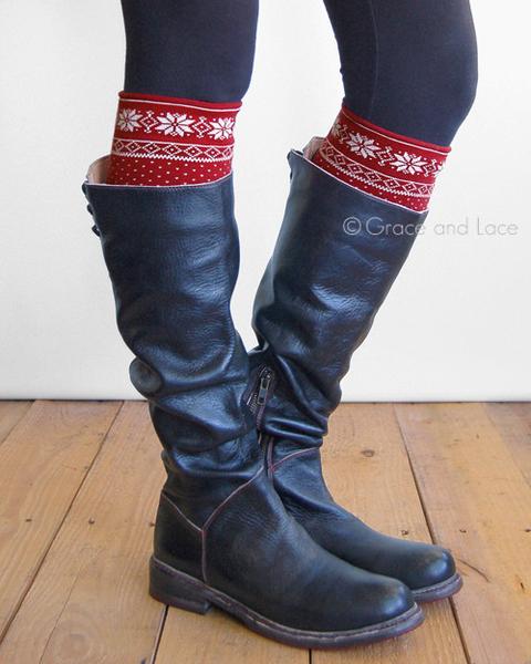 Grace & Lace Patterned Boot Cuffs - Babe Outfitters