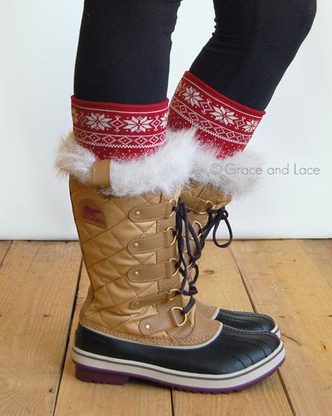 Grace & Lace Patterned Boot Cuffs - Babe Outfitters