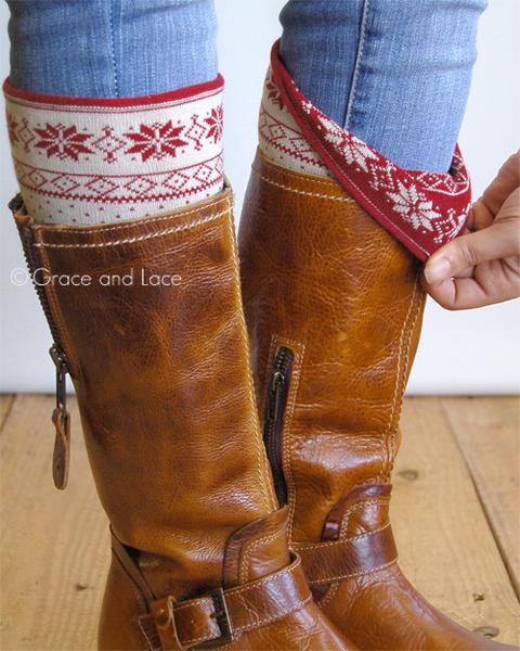 Grace & Lace Patterned Boot Cuffs - Babe Outfitters