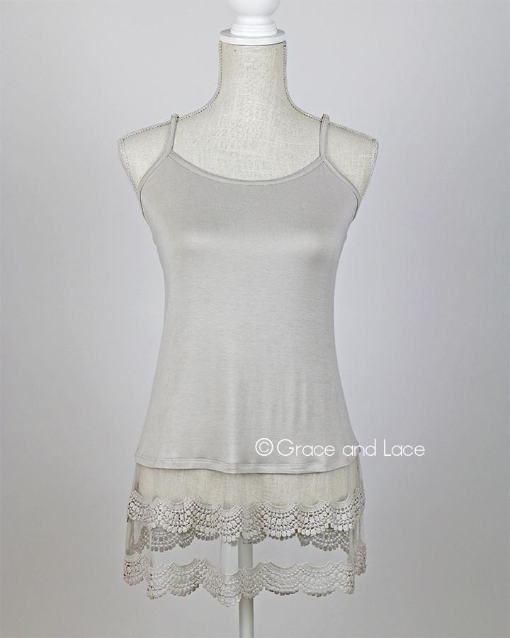 V-Neck Cami in White - Grace and Lace