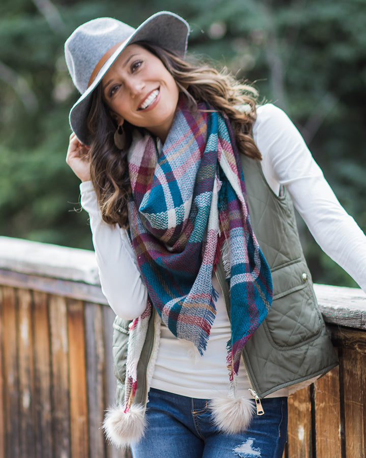 Grace & Lace Plaid Triangle Scarf